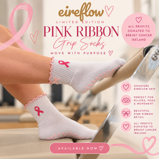 🎀 Pink Ribbon Grip Socks